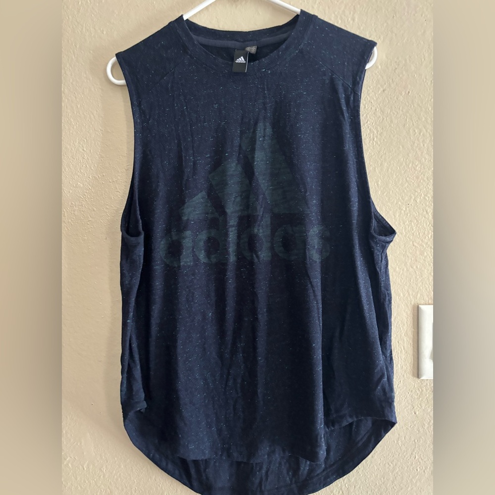 Adidas Dark Blue Sleeveless Top Sise L